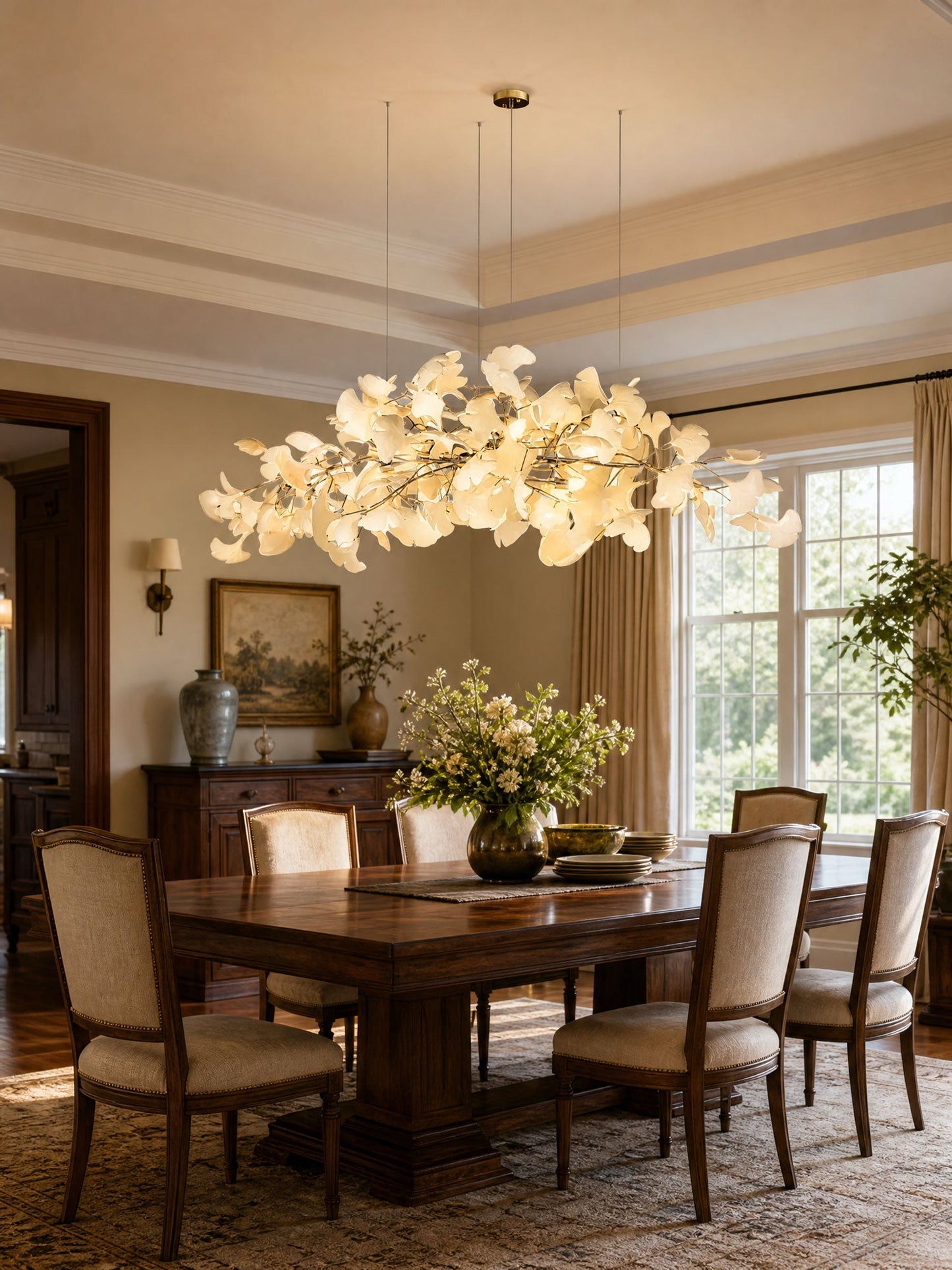 Kyoto Layered Ginkgo Leaf Chandelier