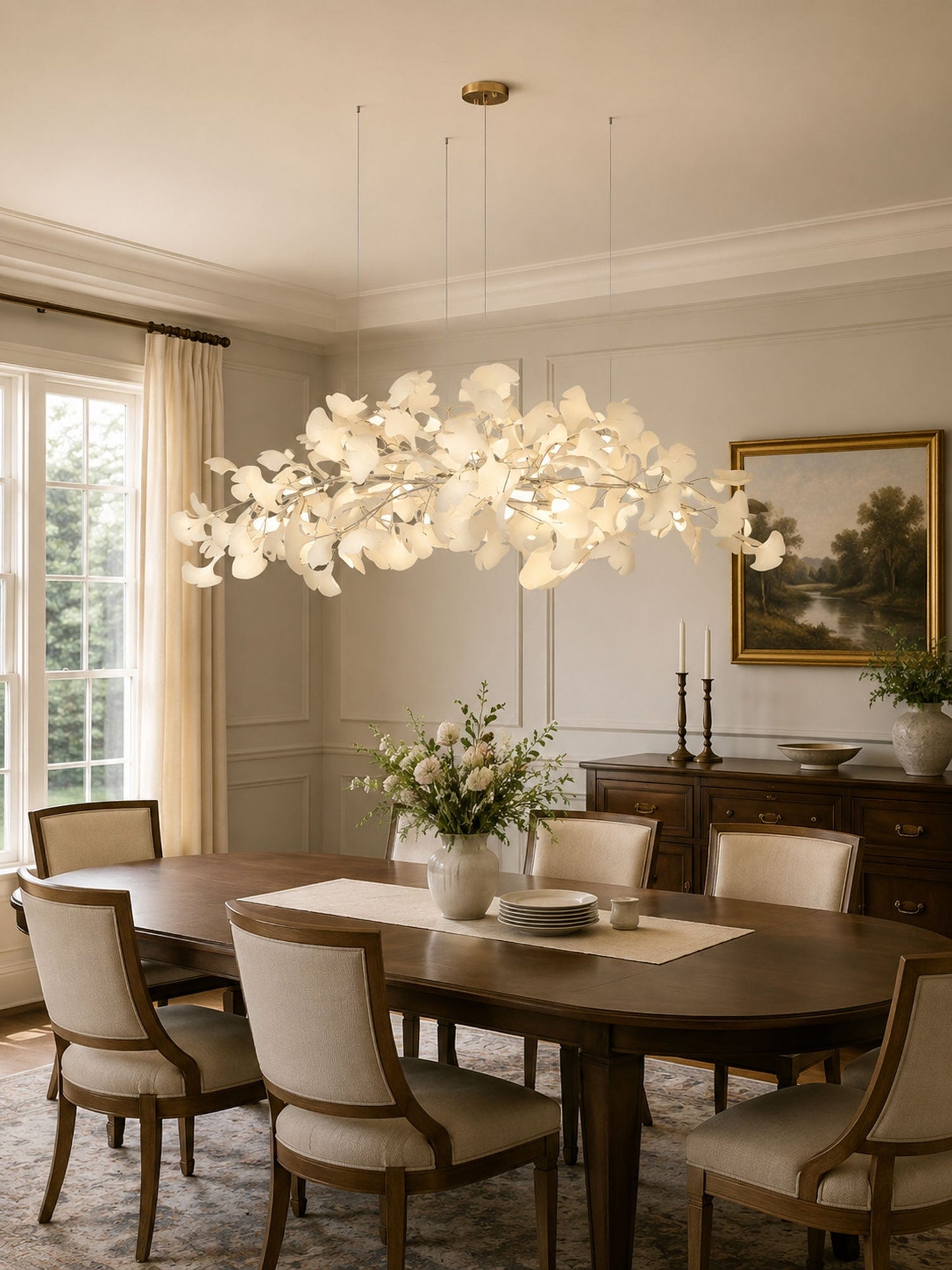 Kyoto Layered Ginkgo Leaf Chandelier