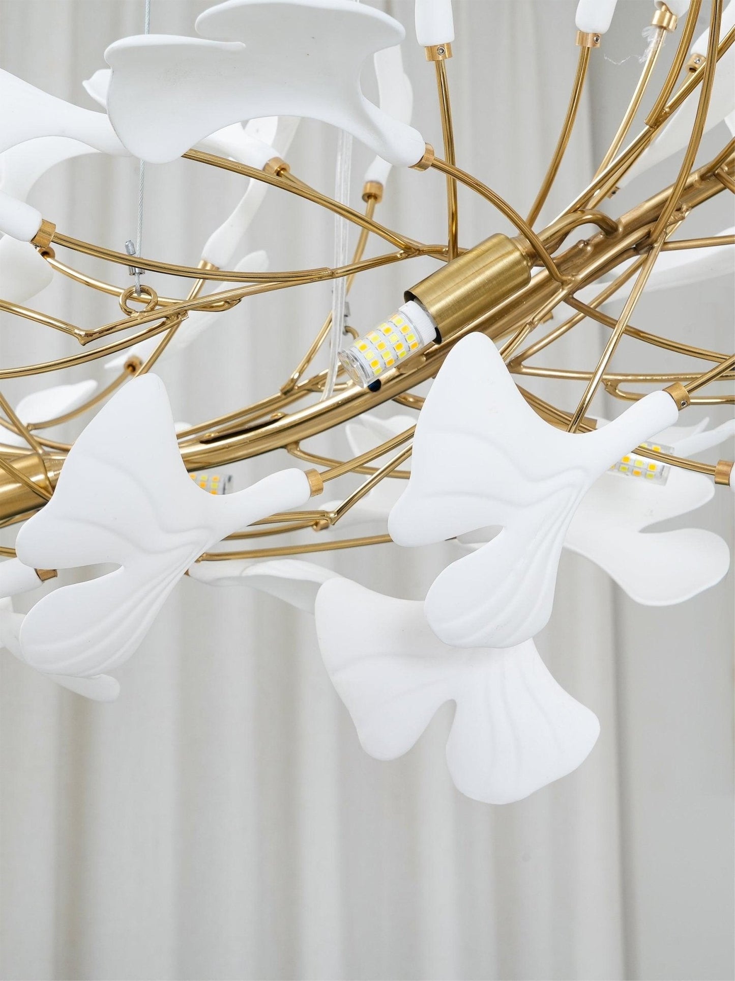 Ceramic Ginkgo Leaf Linear Chandelier