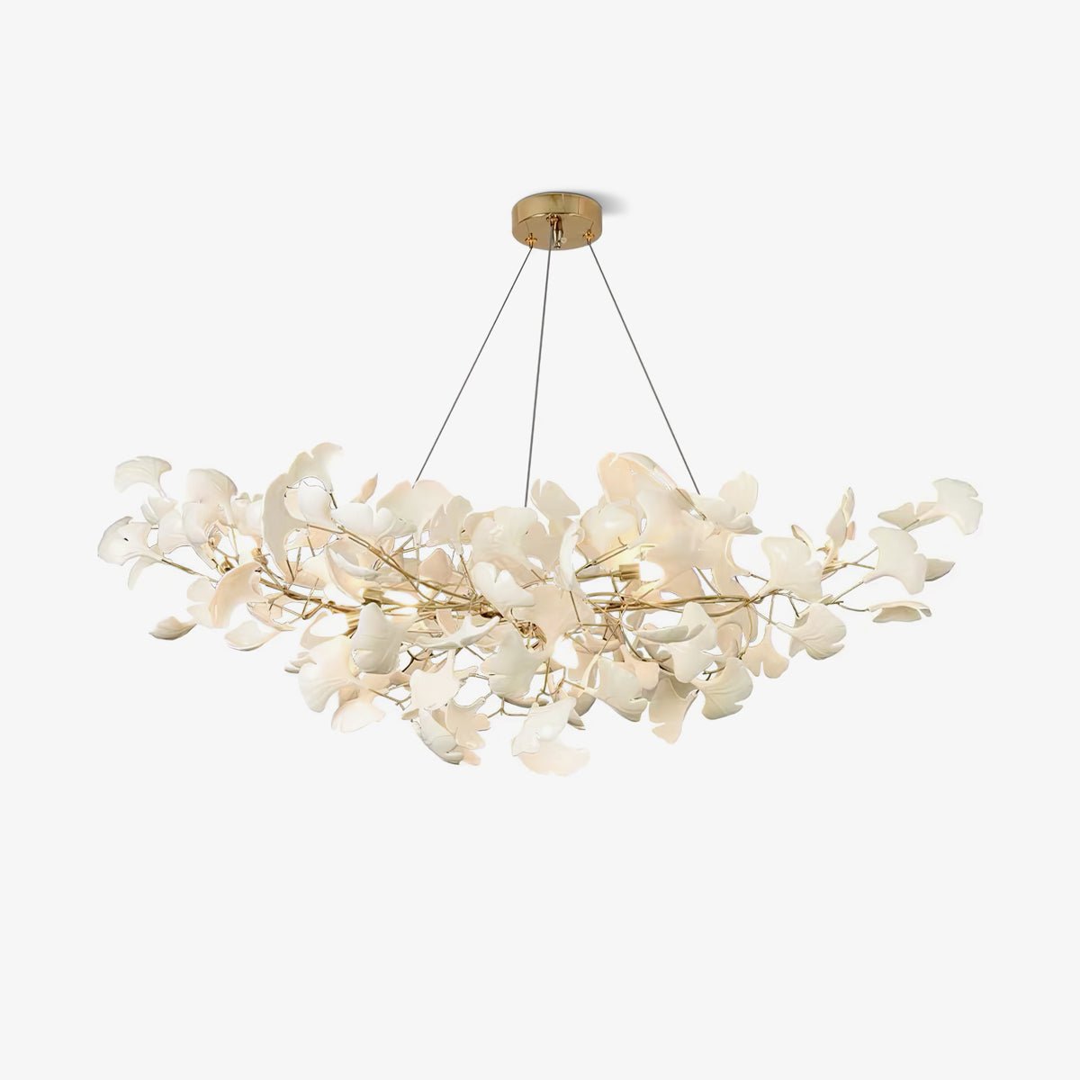 Ceramic Ginkgo Leaf Linear Chandelier