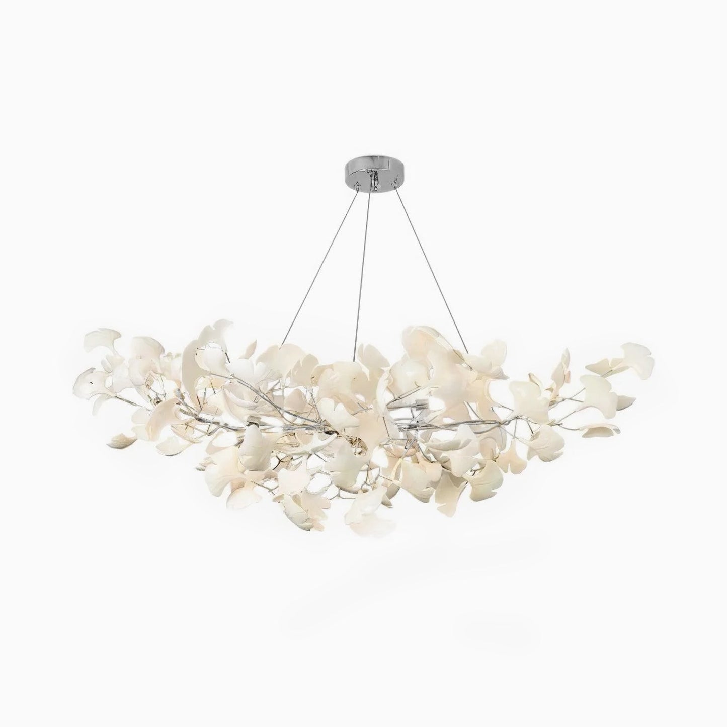 Ceramic Ginkgo Leaf Linear Chandelier