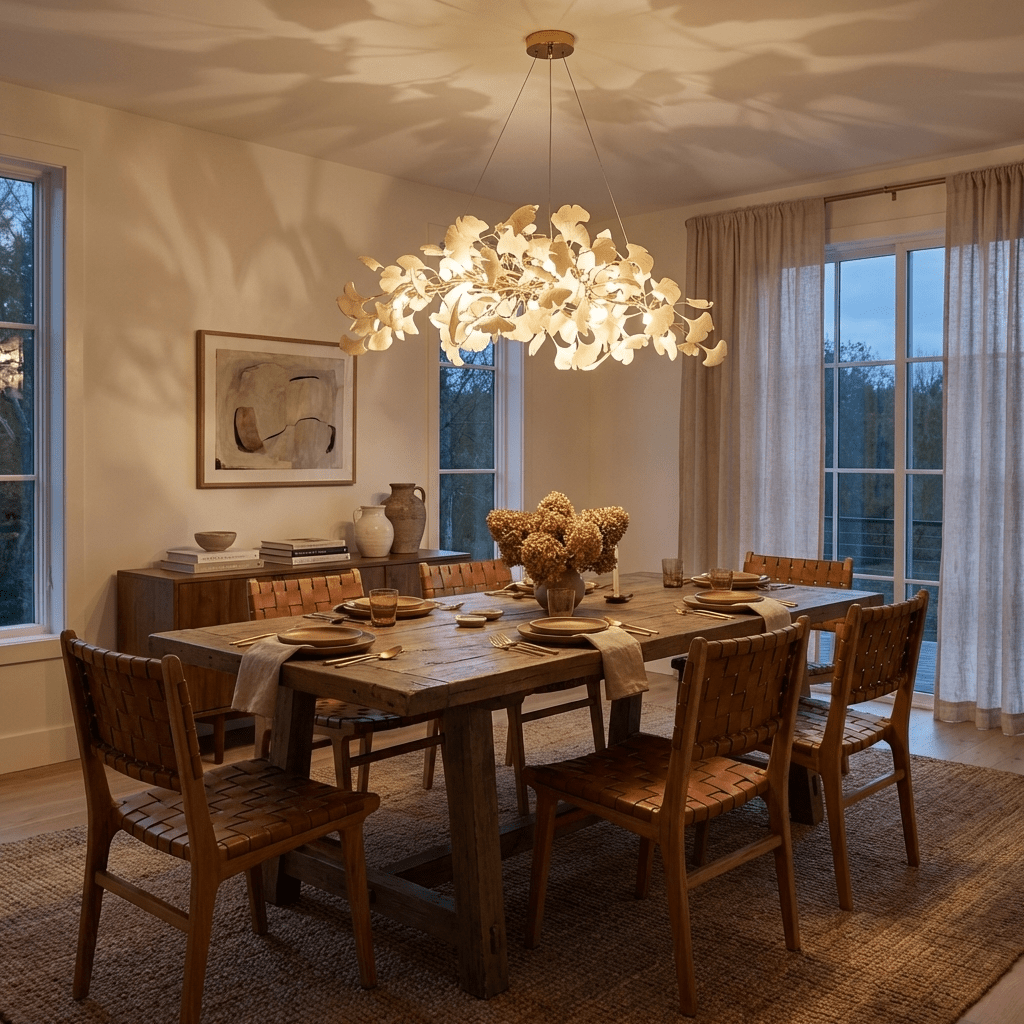 Kyoto Layered Ginkgo Leaf Chandelier