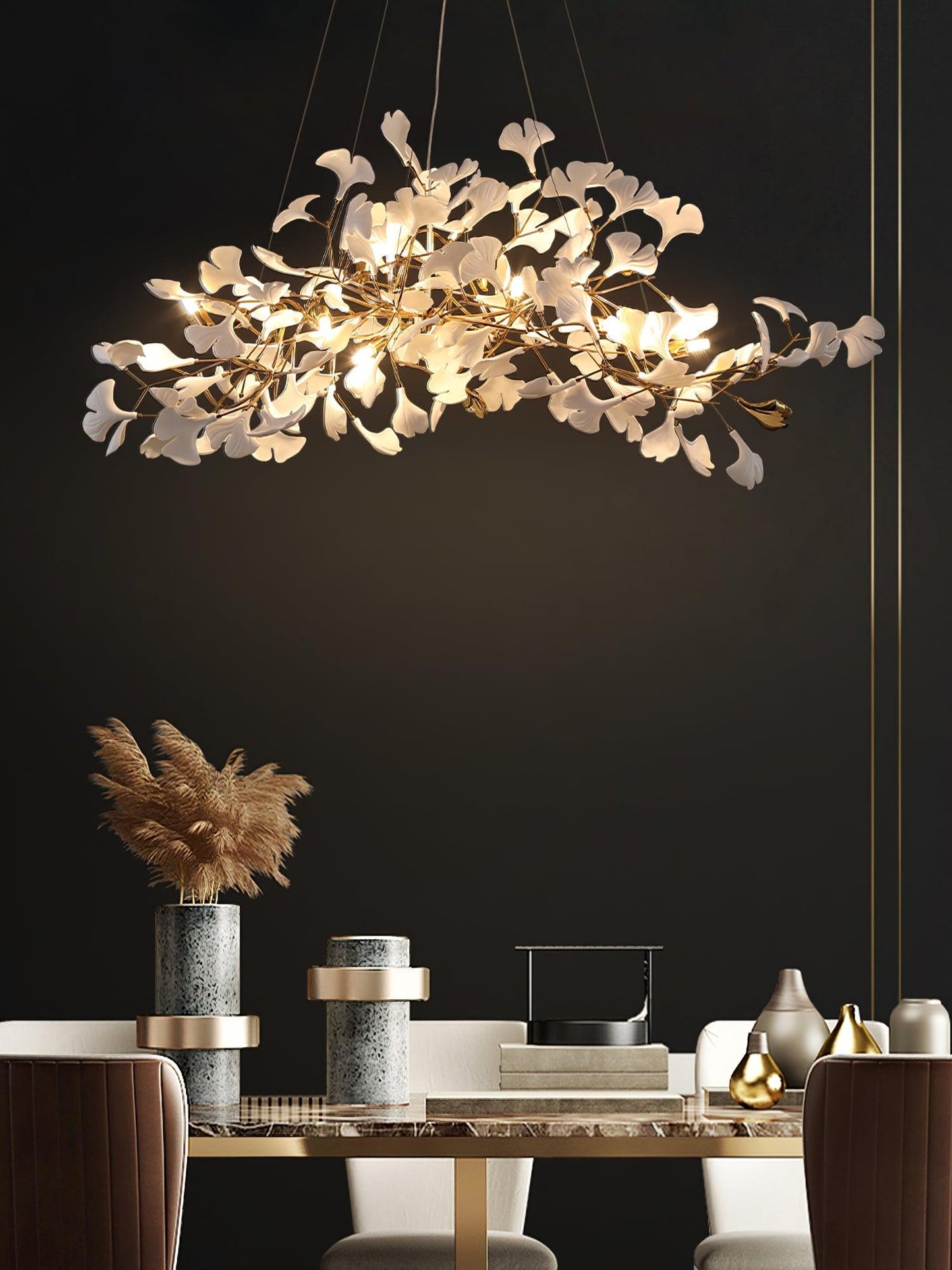 Kyoto Layered Ginkgo Leaf Chandelier