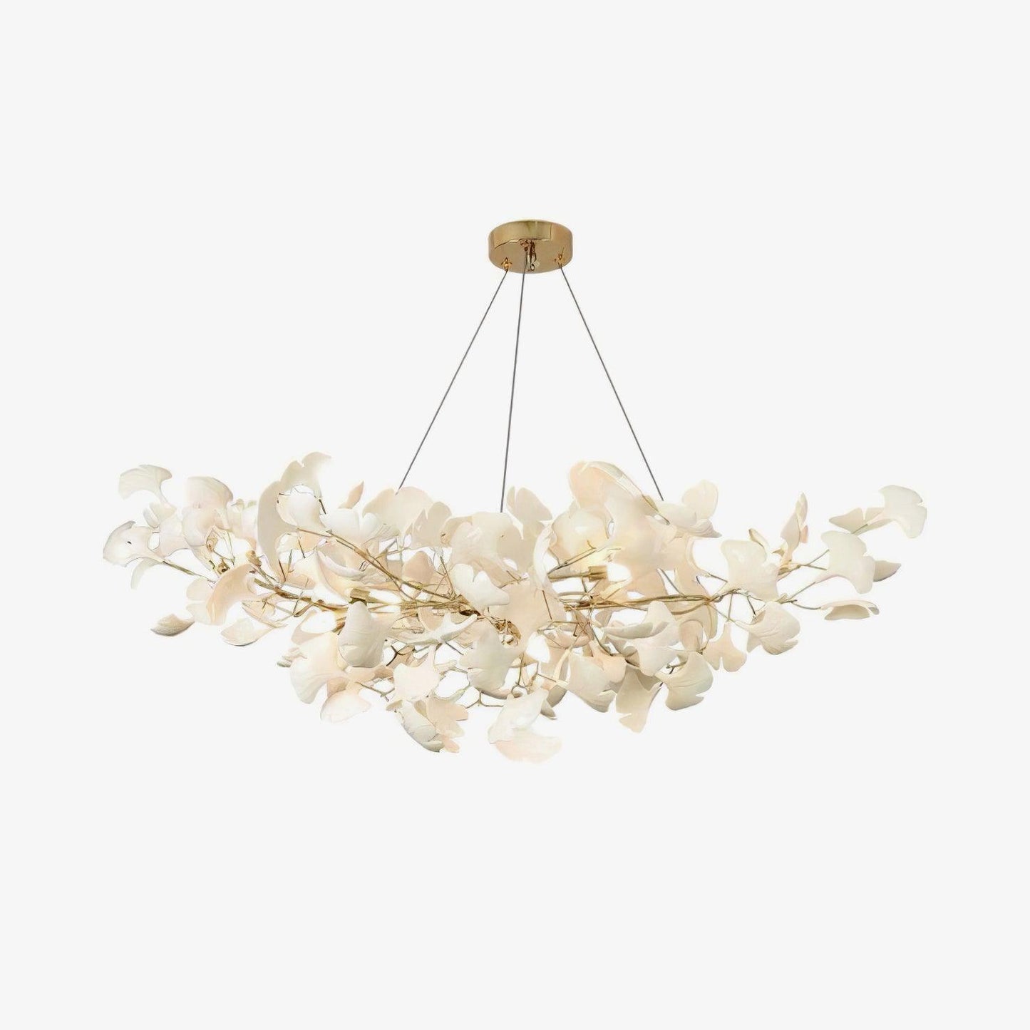 Ceramic Ginkgo Leaf Linear Chandelier