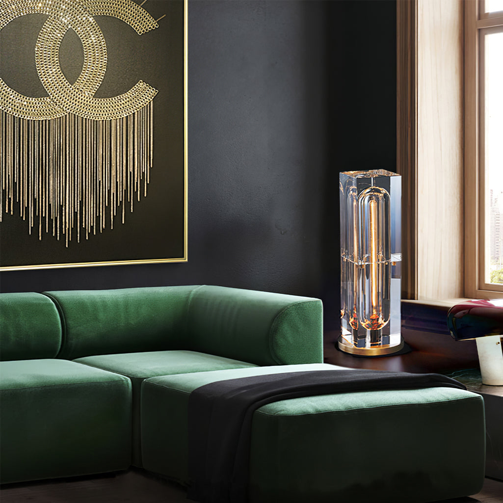 Optical Crystal Block Table Lamp