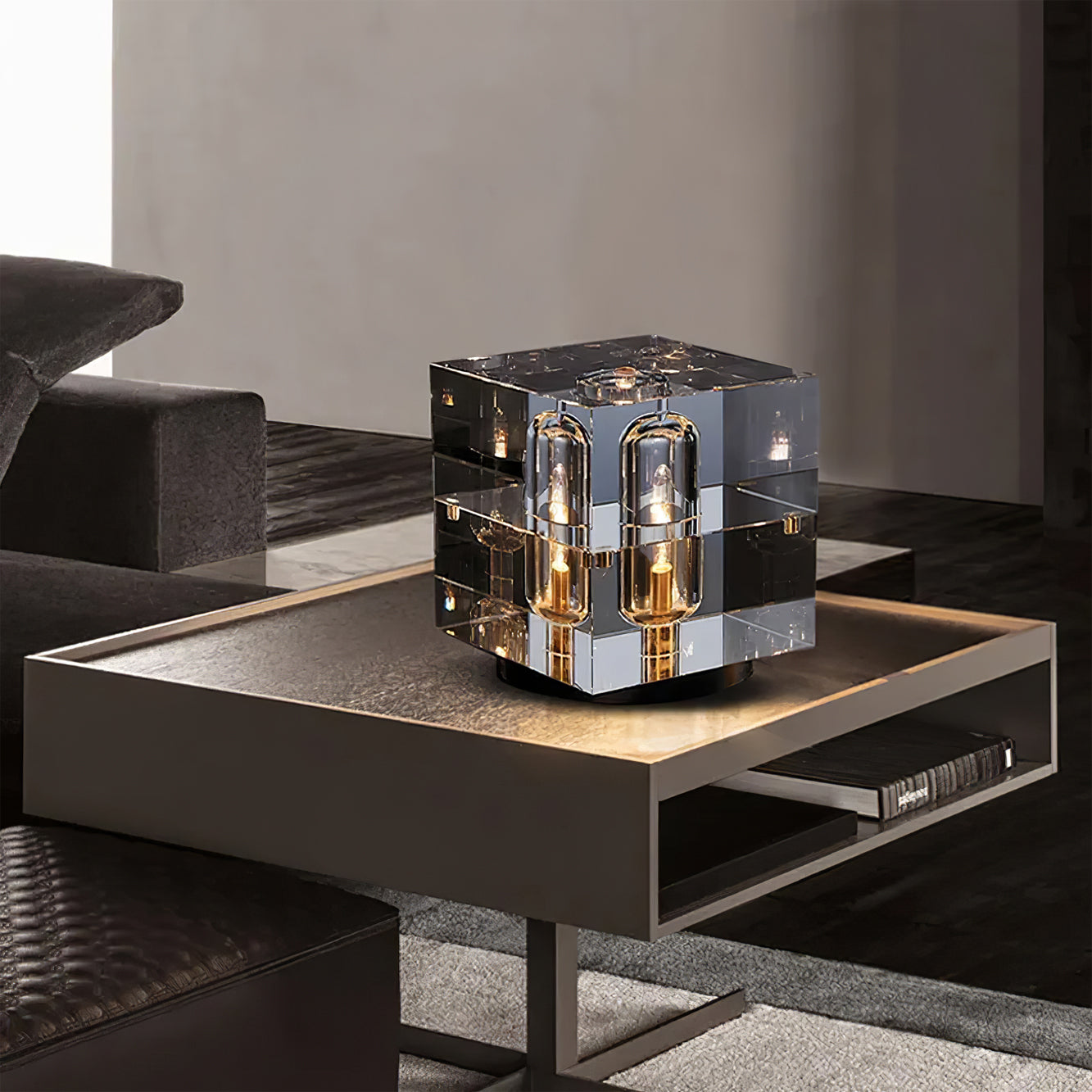 Optical Crystal Block Table Lamp