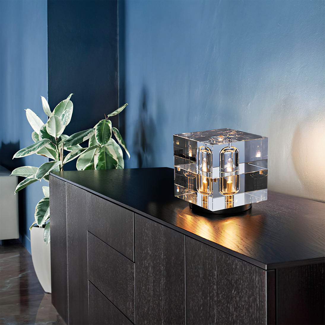 Optical Crystal Block Table Lamp