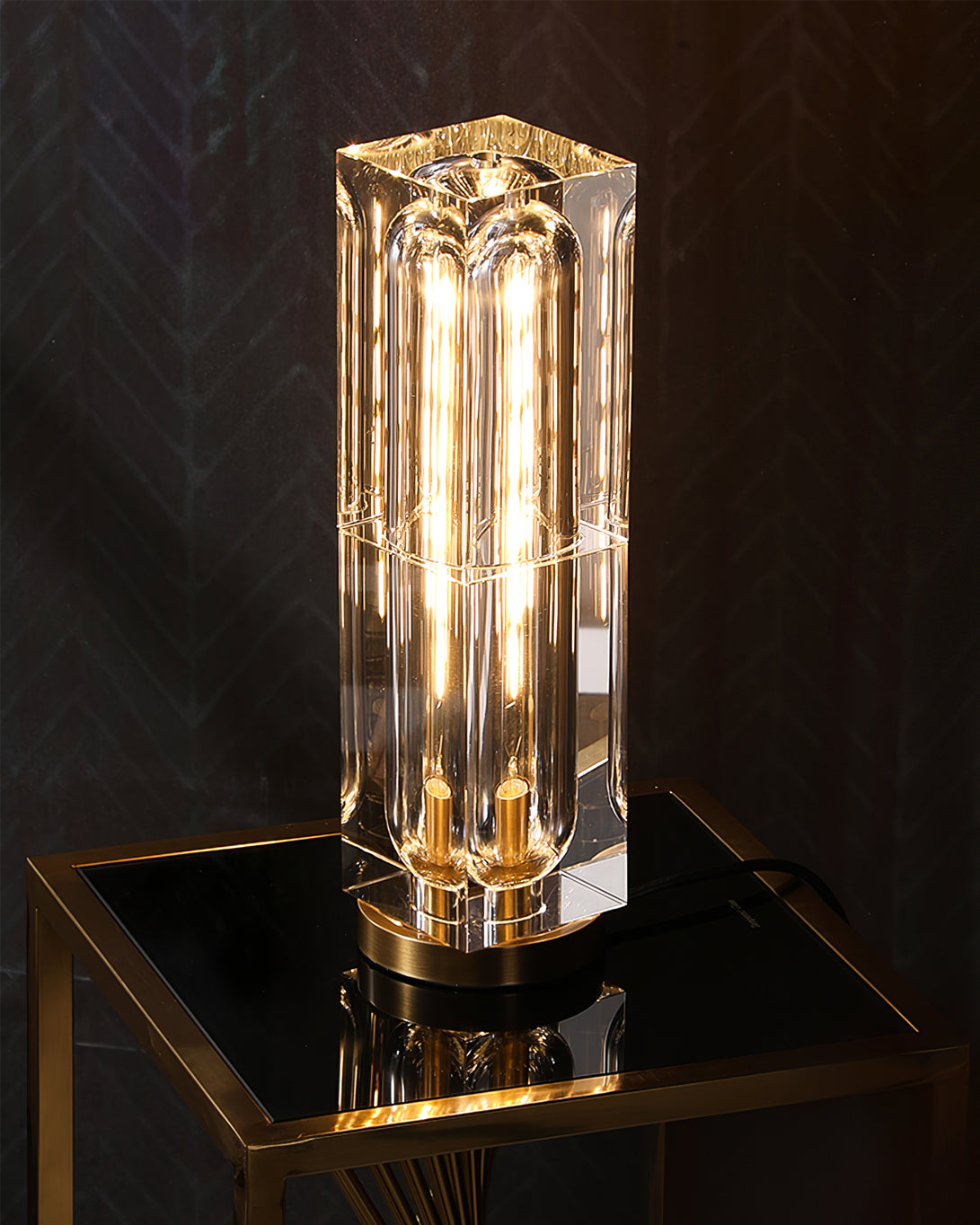 Optical Crystal Block Table Lamp
