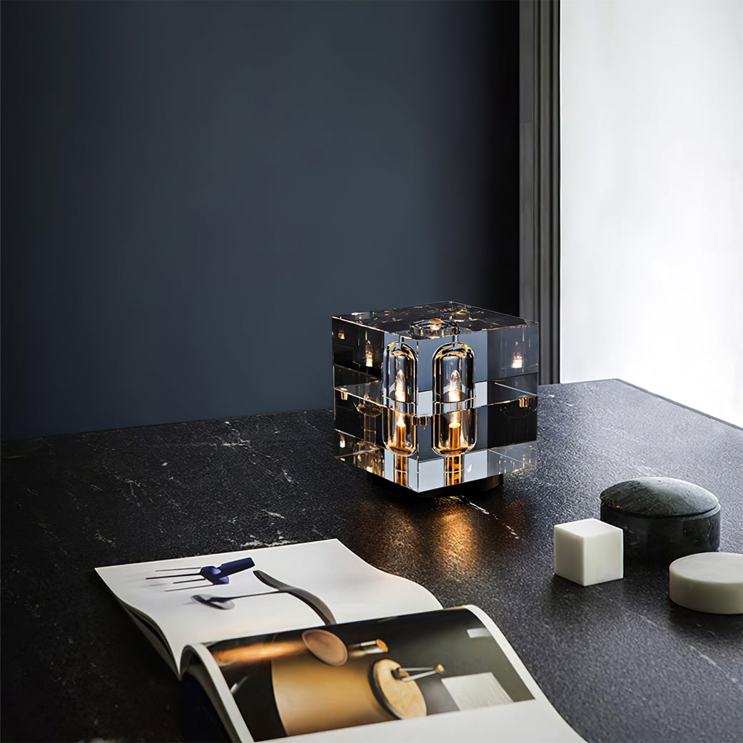 Optical Crystal Block Table Lamp