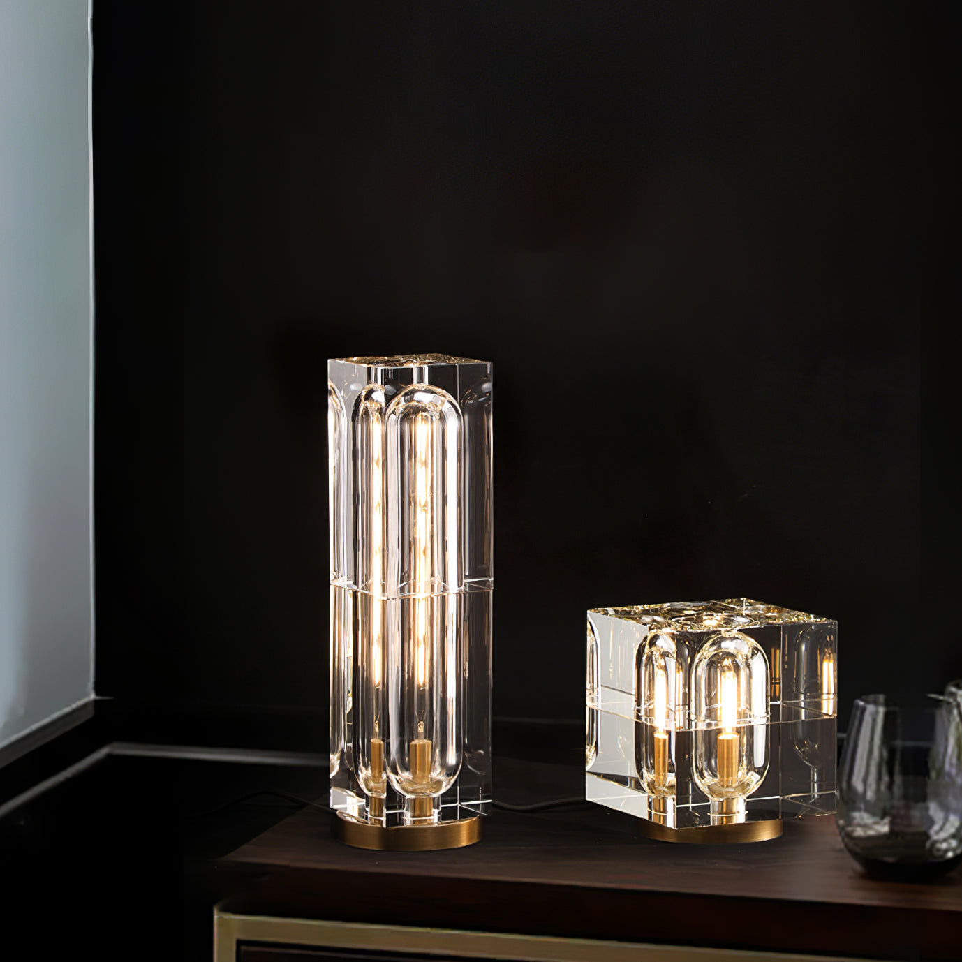 Optical Crystal Block Table Lamp