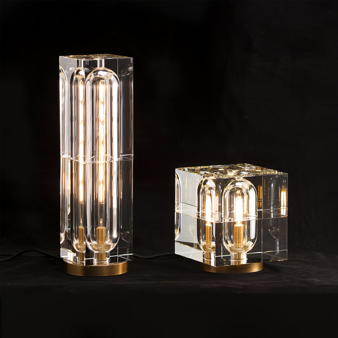 Optical Crystal Block Table Lamp