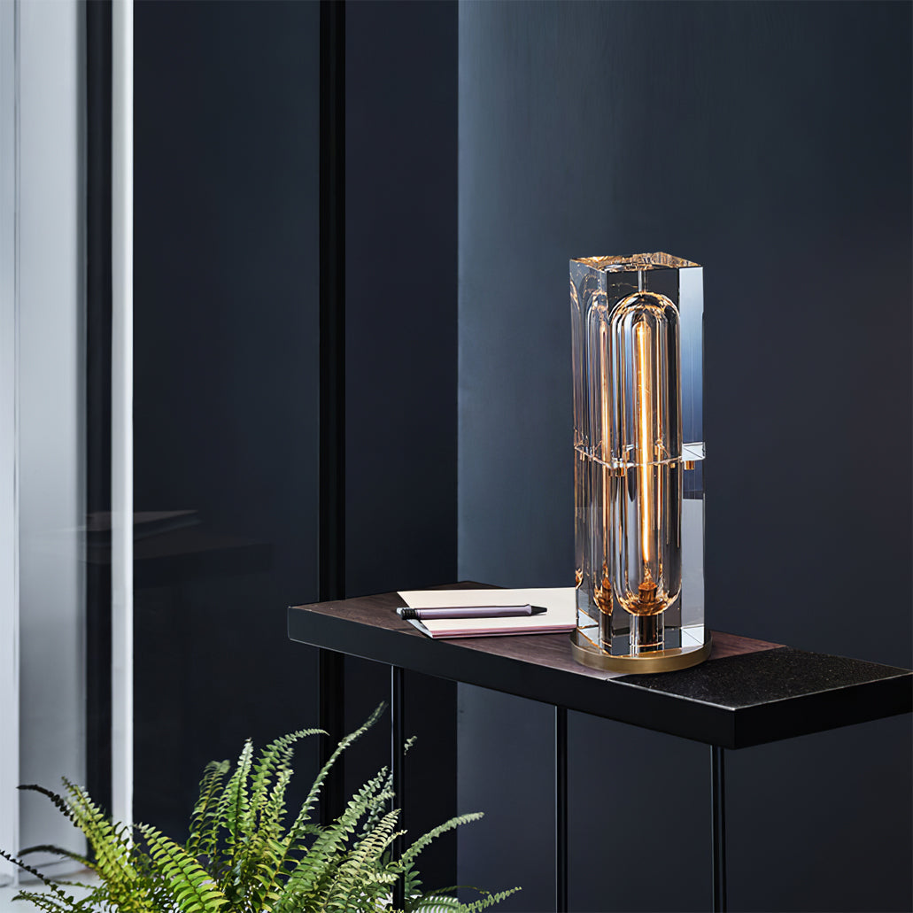 Optical Crystal Block Table Lamp