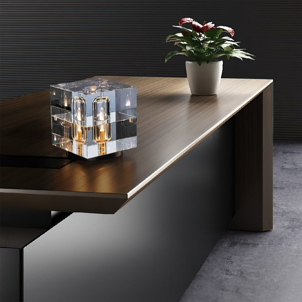 Optical Crystal Block Table Lamp