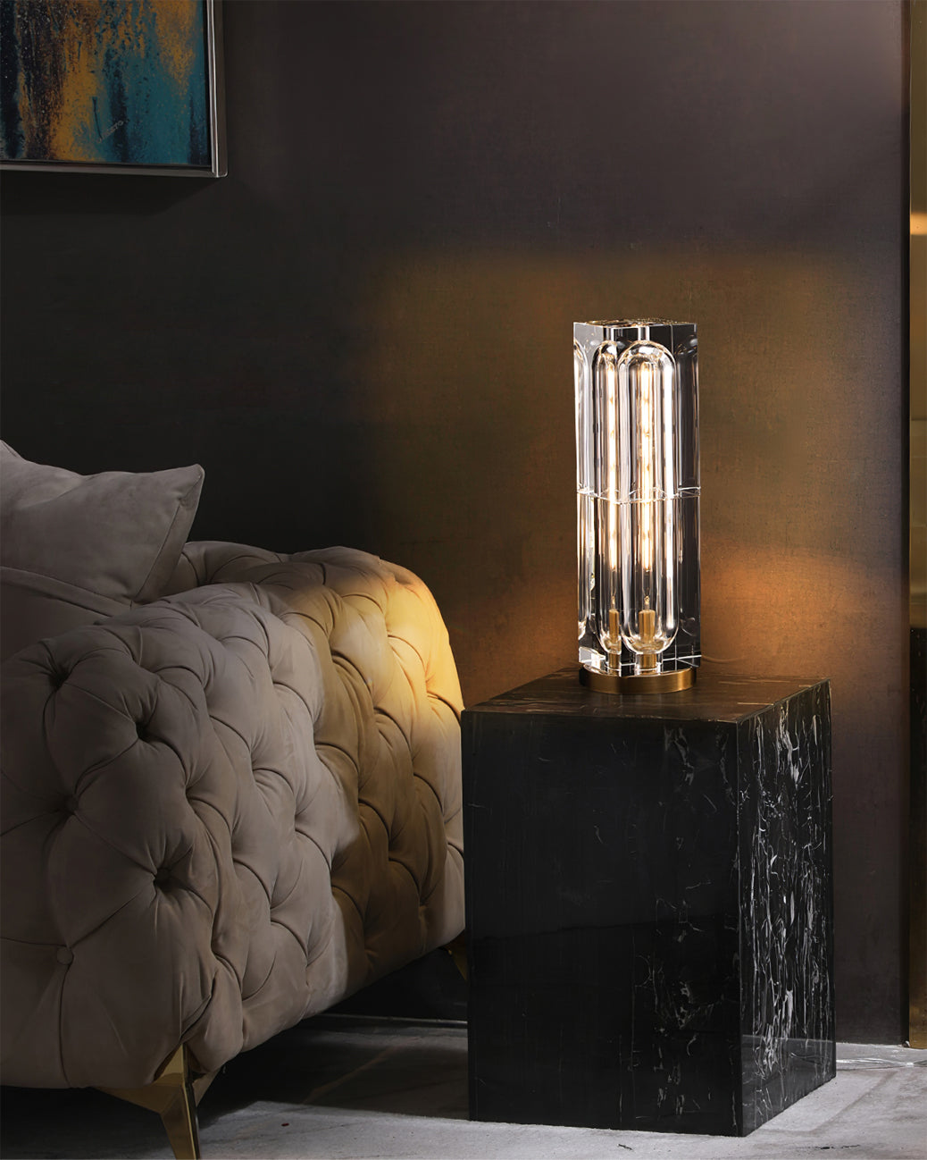 Optical Crystal Block Table Lamp