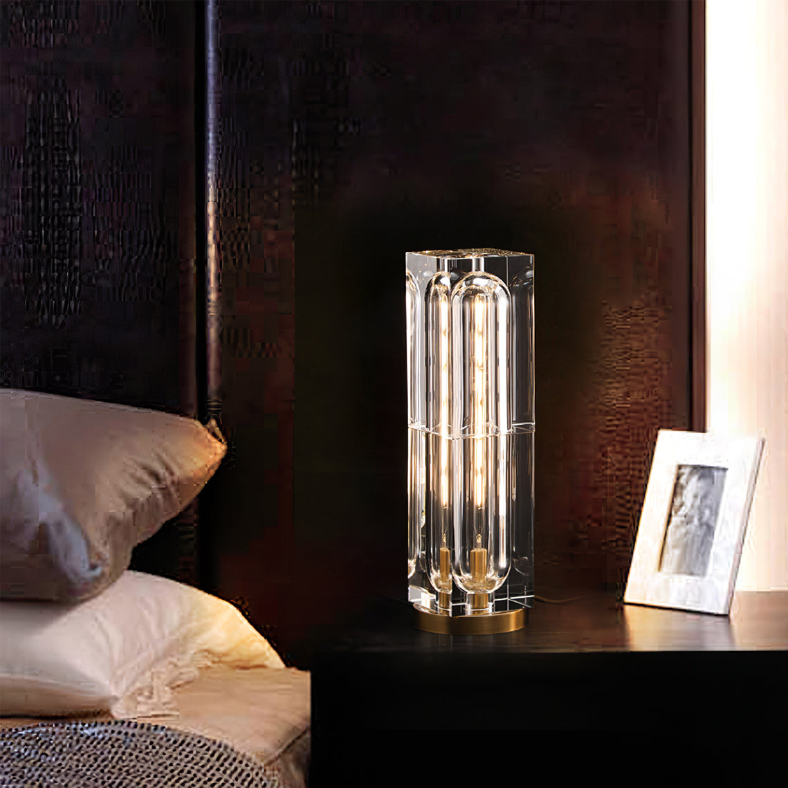 Optical Crystal Block Table Lamp