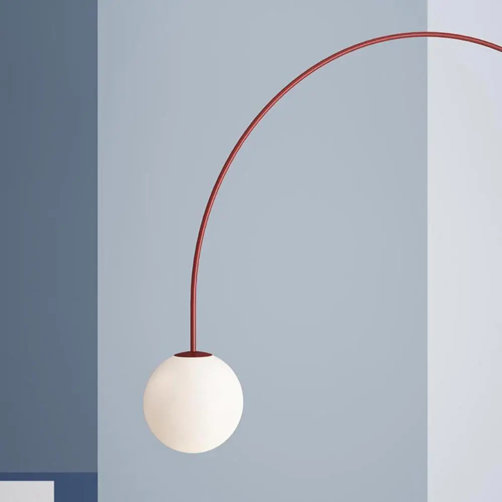 Branching Arc Sputnik Chandelier — Nordic Art Deco Pendant Light with Milk Glass Globes for Dining Room, Living Room, Restaurant and Cafe, Black Gold and Red Multi-Head Ceiling Light Erbstuk