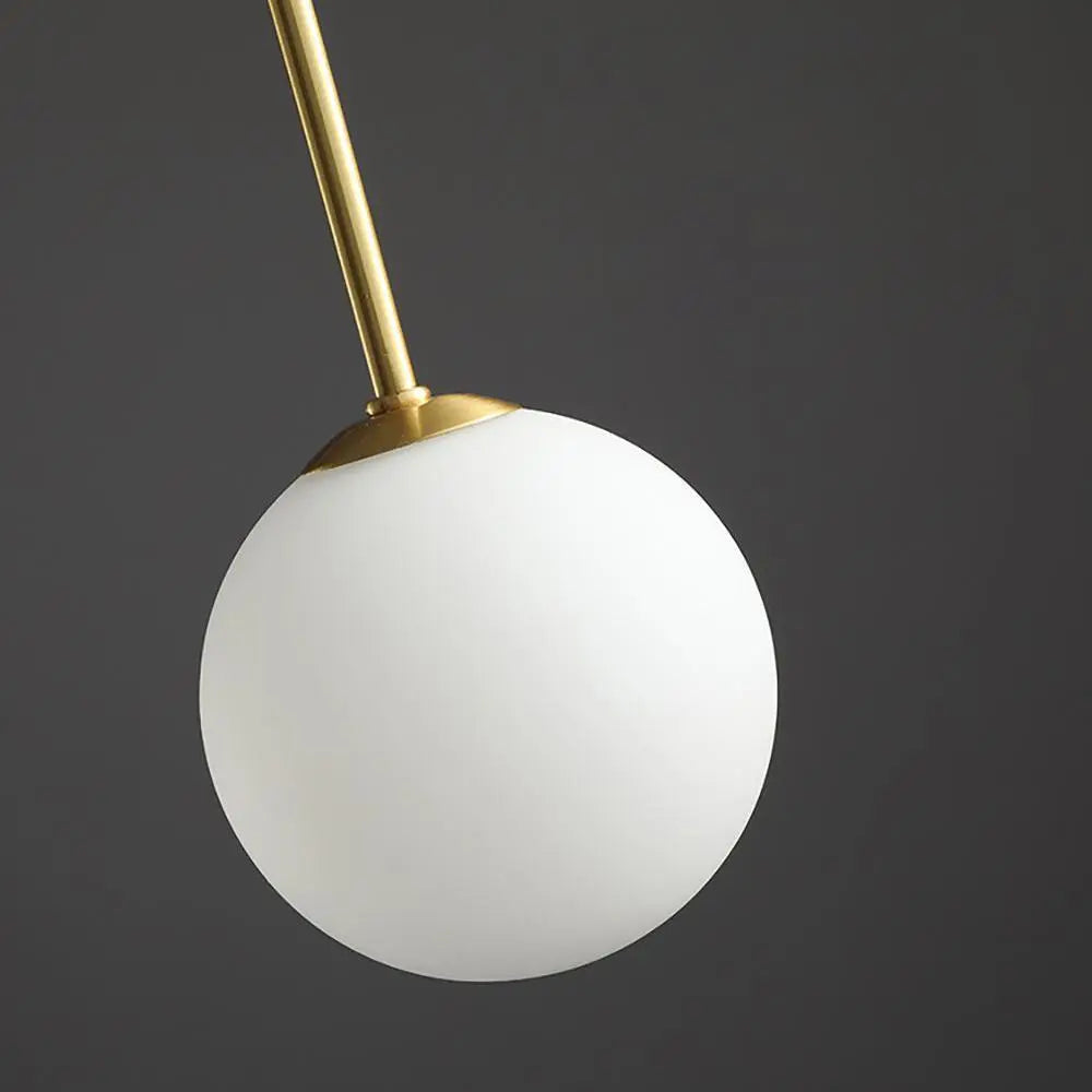 Branching Arc Sputnik Chandelier — Nordic Art Deco Pendant Light with Milk Glass Globes for Dining Room, Living Room, Restaurant and Cafe, Black Gold and Red Multi-Head Ceiling Light Erbstuk