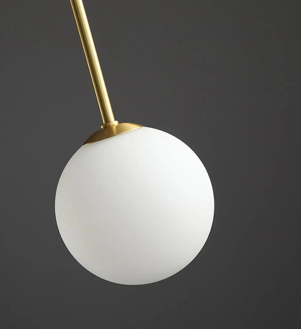Branching Arc Sputnik Chandelier — Nordic Art Deco Pendant Light with Milk Glass Globes for Dining Room, Living Room, Restaurant and Cafe, Black Gold and Red Multi-Head Ceiling Light Erbstuk
