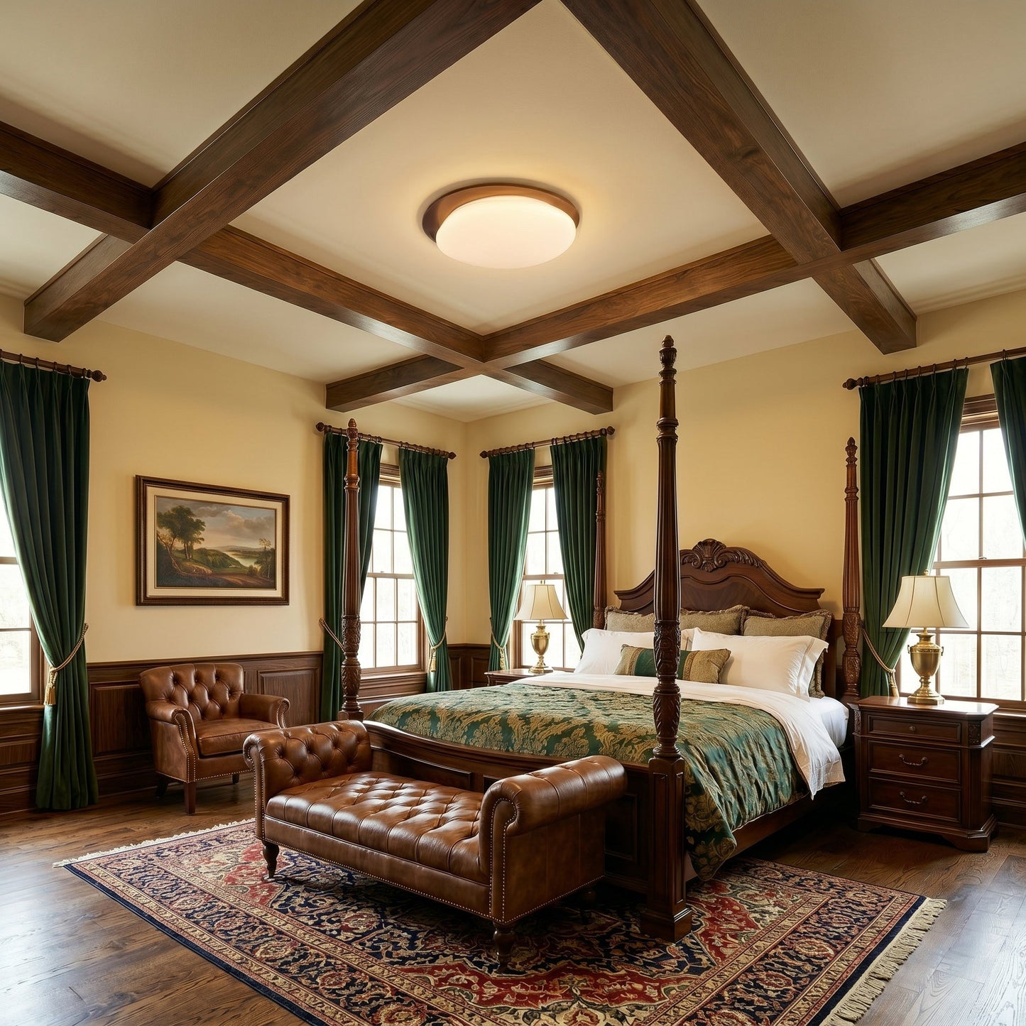 Oval Wood Frame LED Flush Mount Ceiling Light