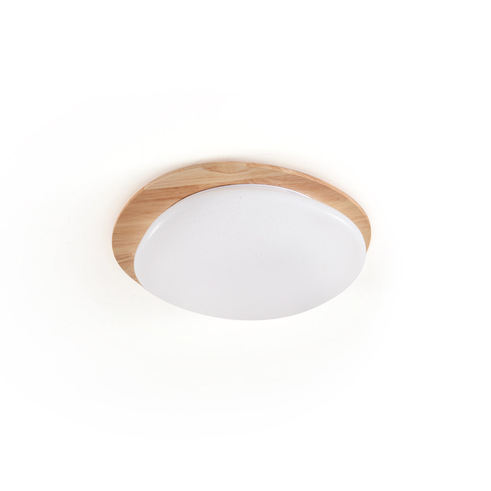 Oval Wood Frame LED Flush Mount Ceiling Light
