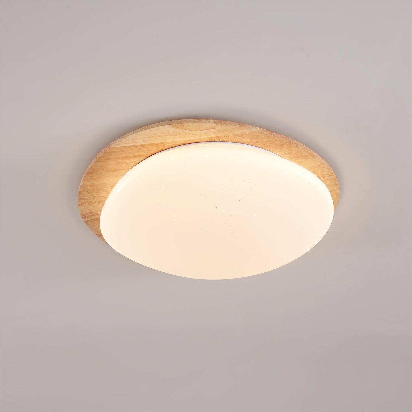 Oval Wood Frame LED Flush Mount Ceiling Light
