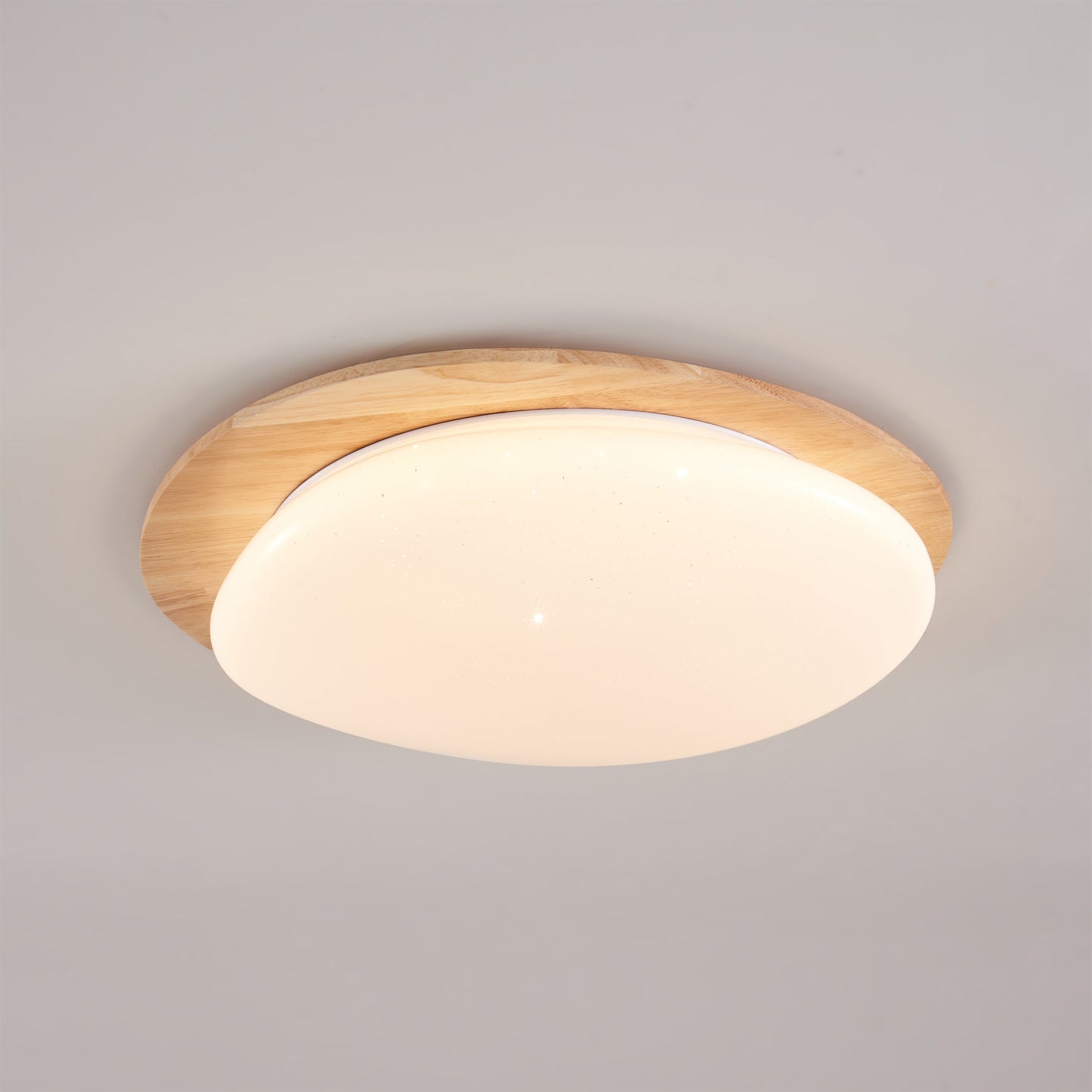 Oval Wood Frame LED Flush Mount Ceiling Light