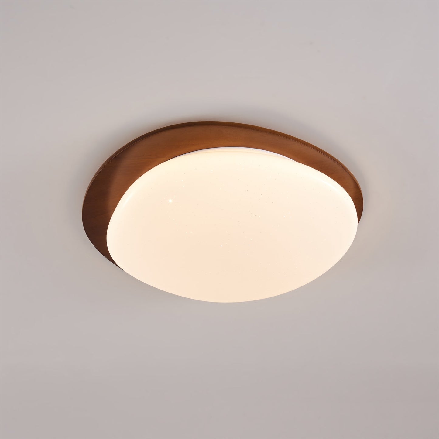 Oval Wood Frame LED Flush Mount Ceiling Light