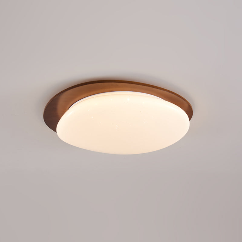 Oval Wood Frame LED Flush Mount Ceiling Light