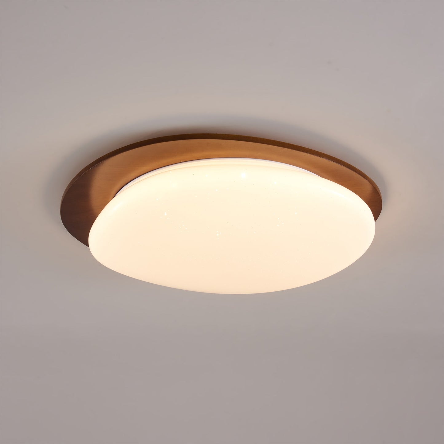 Oval Wood Frame LED Flush Mount Ceiling Light