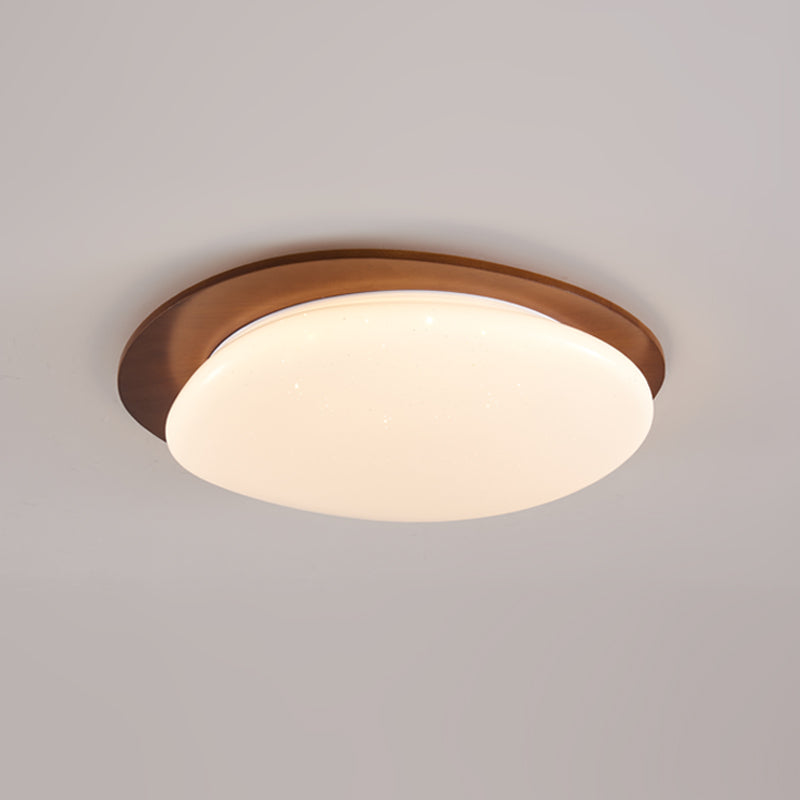 Oval Wood Frame LED Flush Mount Ceiling Light