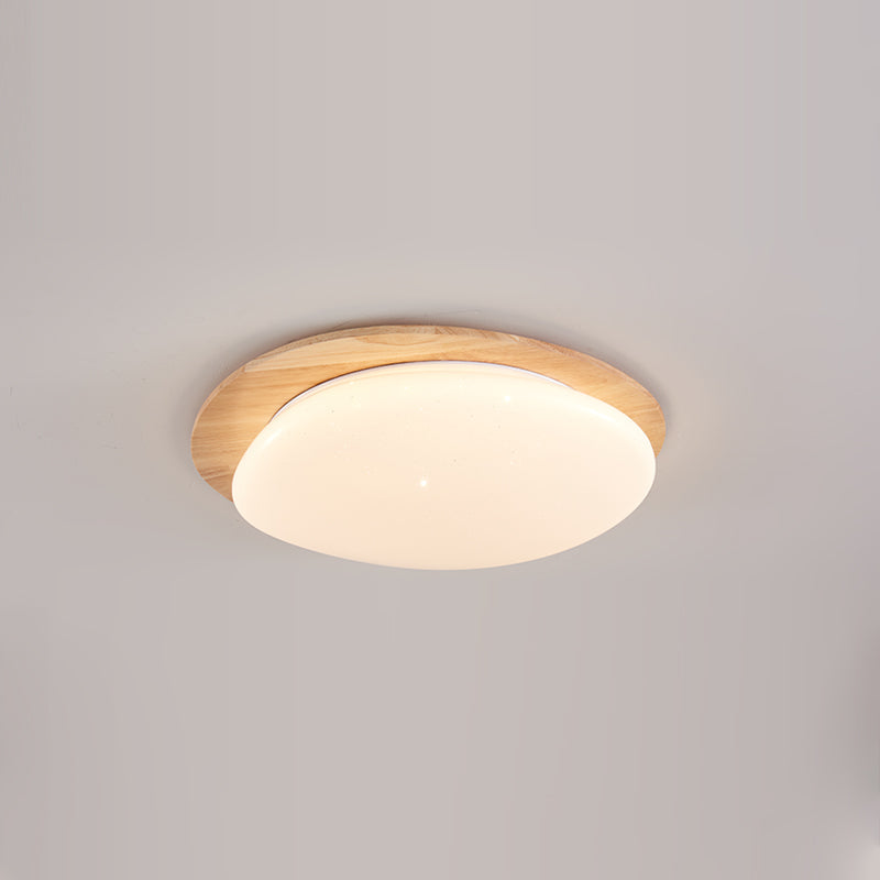 Oval Wood Frame LED Flush Mount Ceiling Light