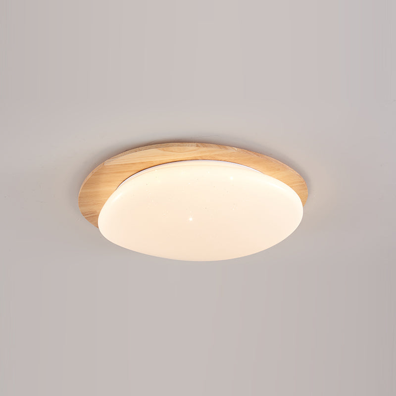 Oval Wood Frame LED Flush Mount Ceiling Light
