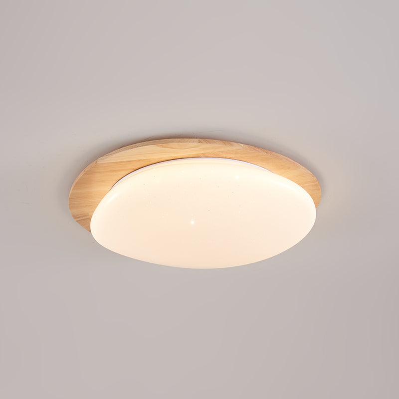 Oval Wood Frame LED Flush Mount Ceiling Light