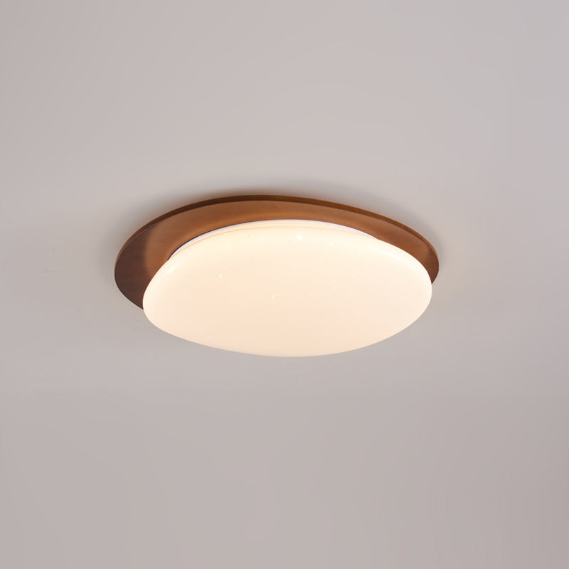 Oval Wood Frame LED Flush Mount Ceiling Light