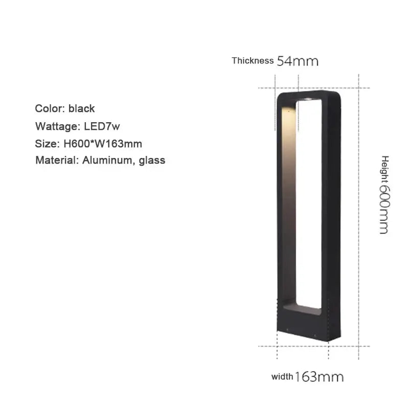 Aluminum Outdoor Bollard Light — LED Pillar Lamp, IP65 Waterproof, Modern Minimalist Design for Driveways, Garden Paths, Courtyards & Villas, Available in Three Heights Erbstuk