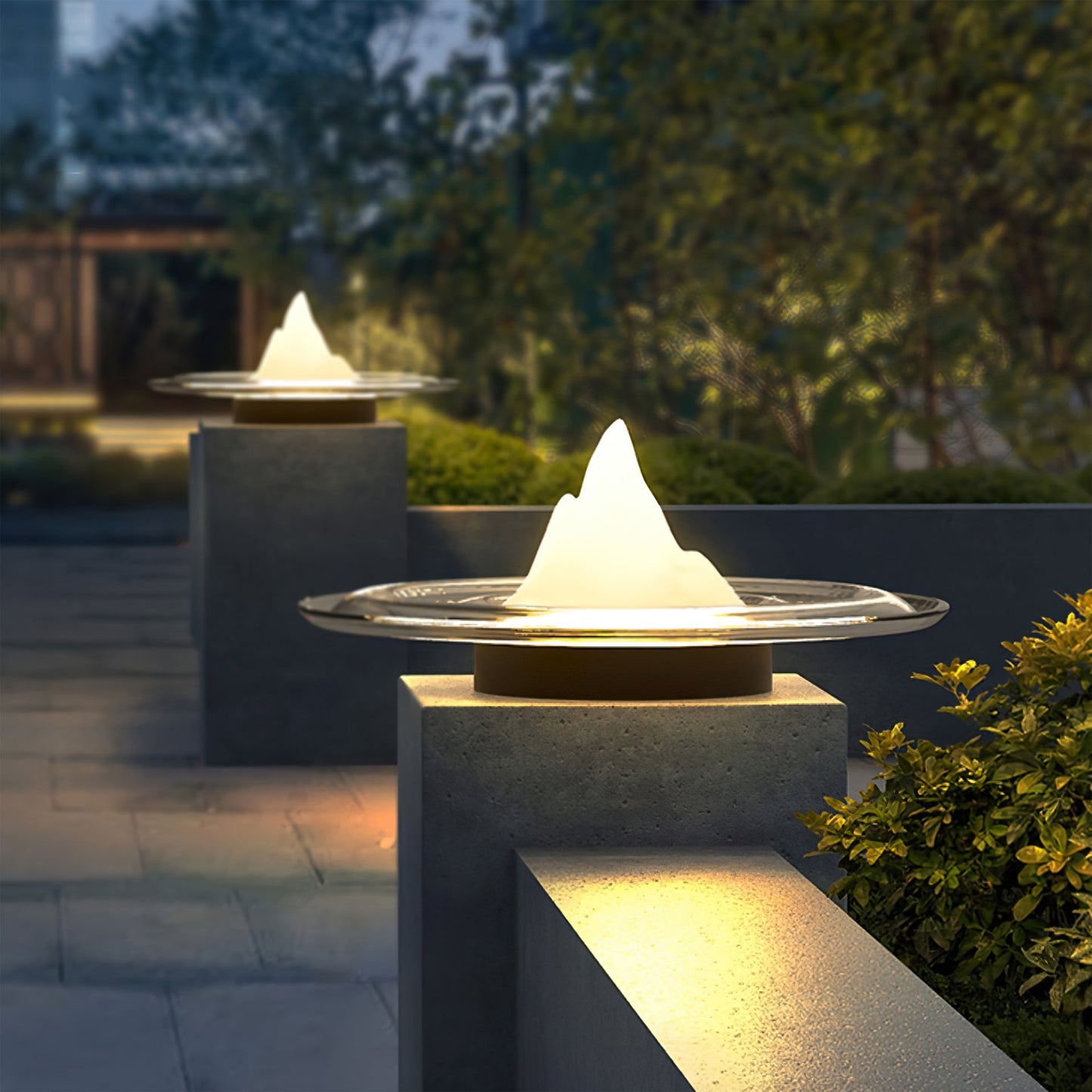 Frosted Disc Outdoor Post Light