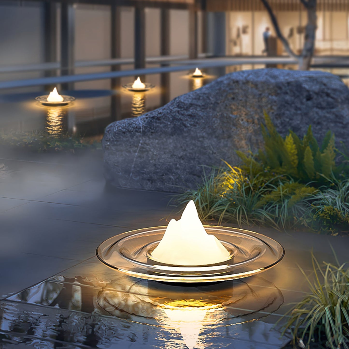 Frosted Disc Outdoor Post Light
