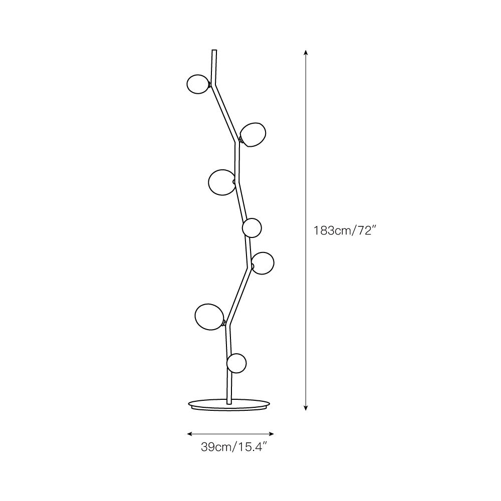 Seven Light Glass Globe Floor Lamp