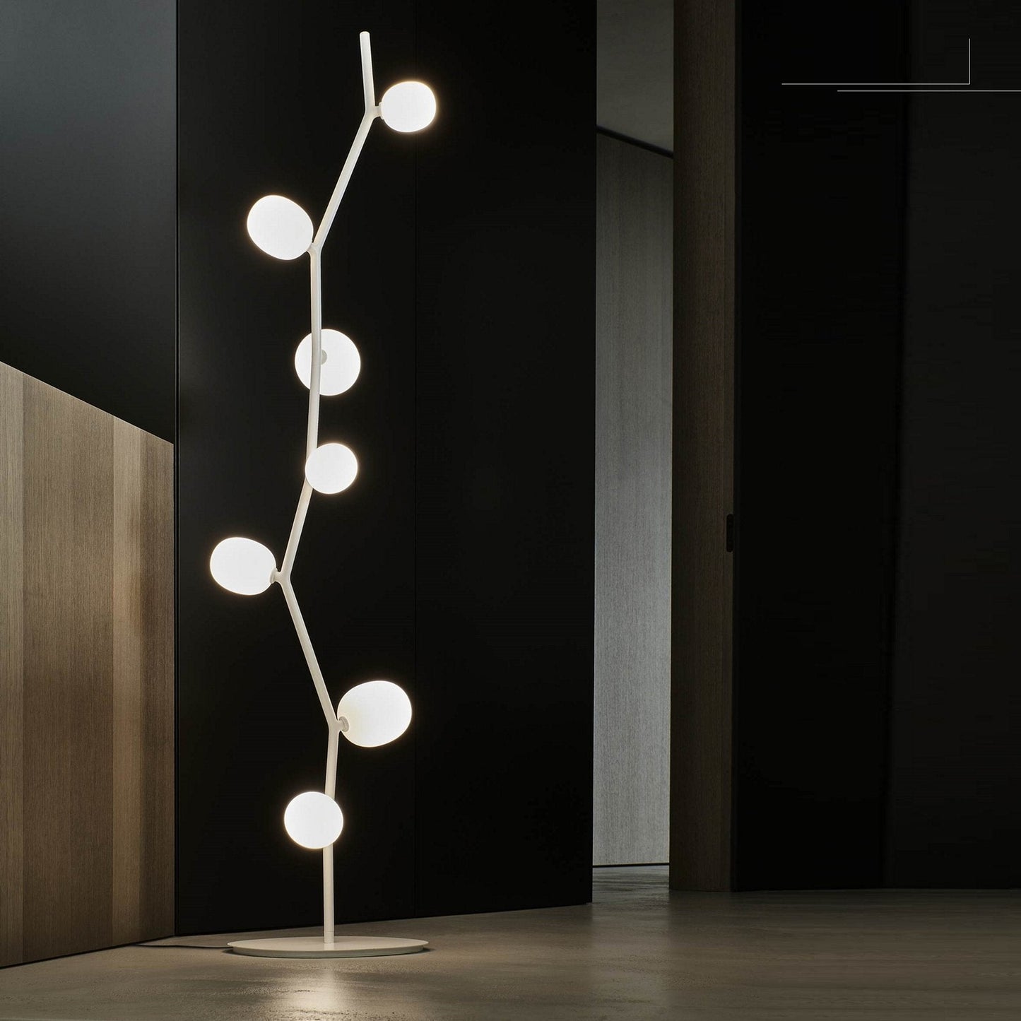 Seven Light Glass Globe Floor Lamp