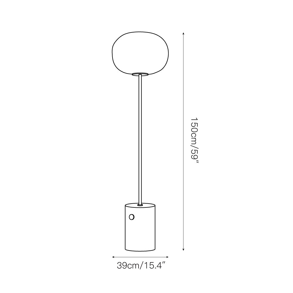 Stone and Brass Column Floor Lamp