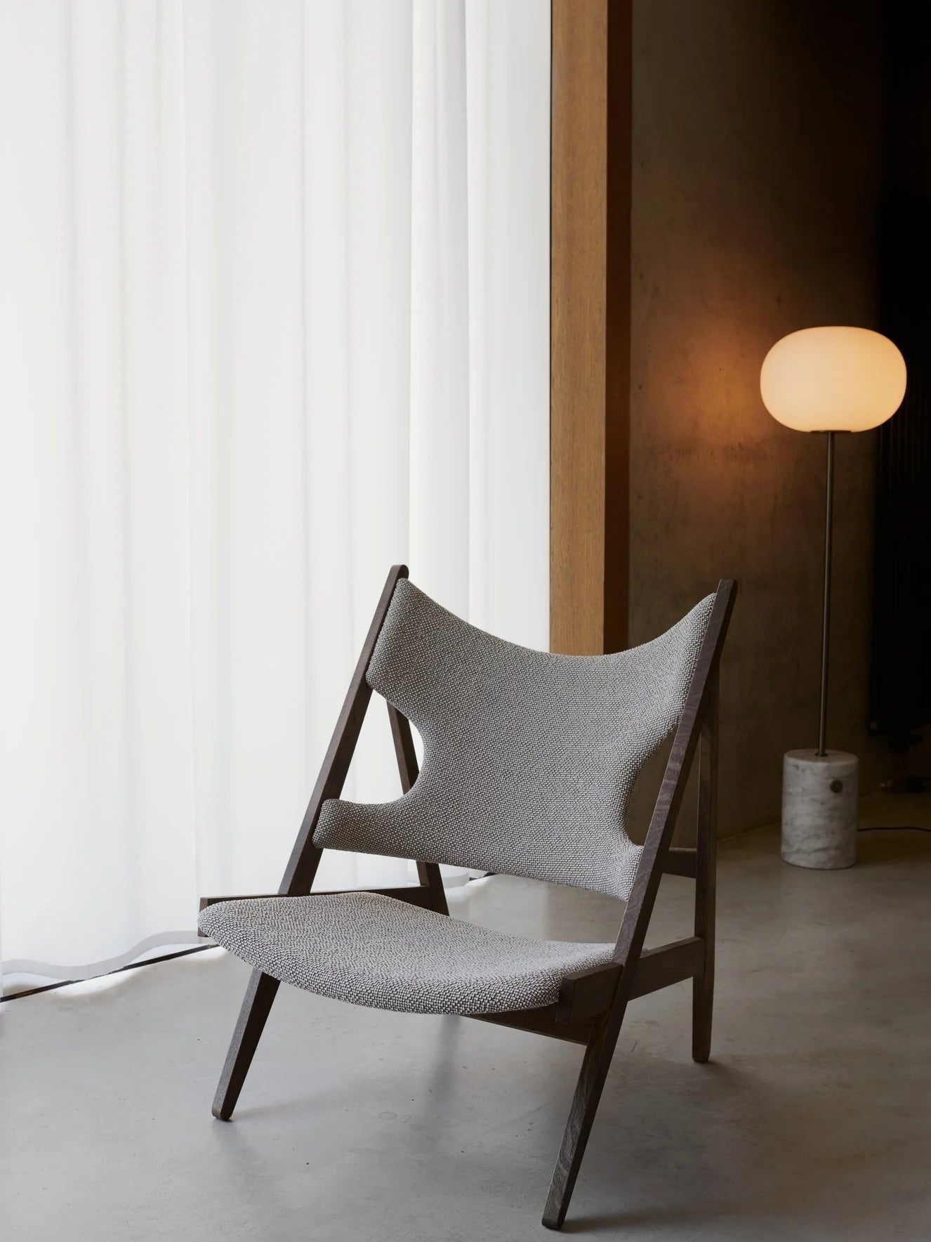 Stone and Brass Column Floor Lamp