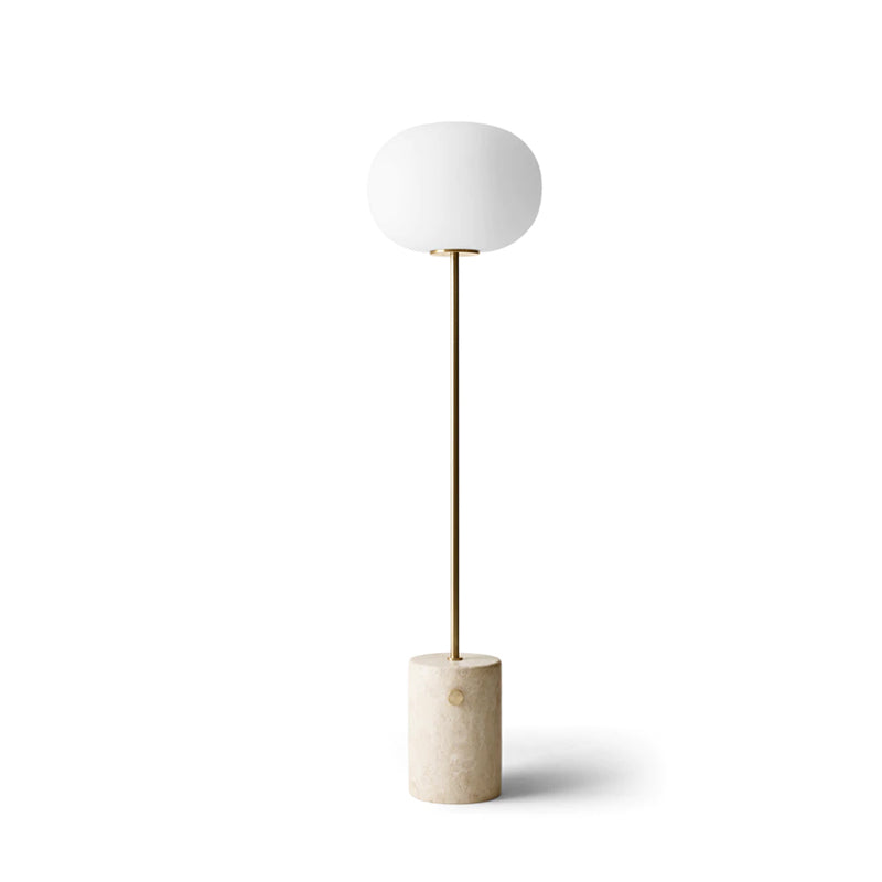 Stone and Brass Column Floor Lamp