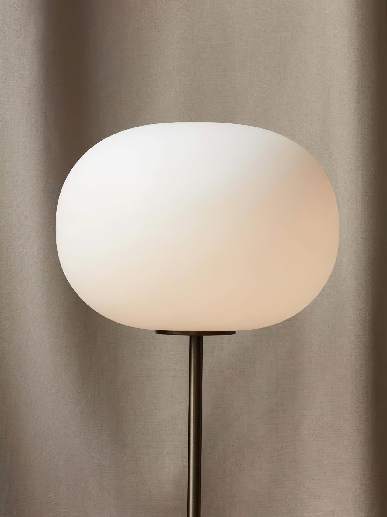 Stone and Brass Column Floor Lamp
