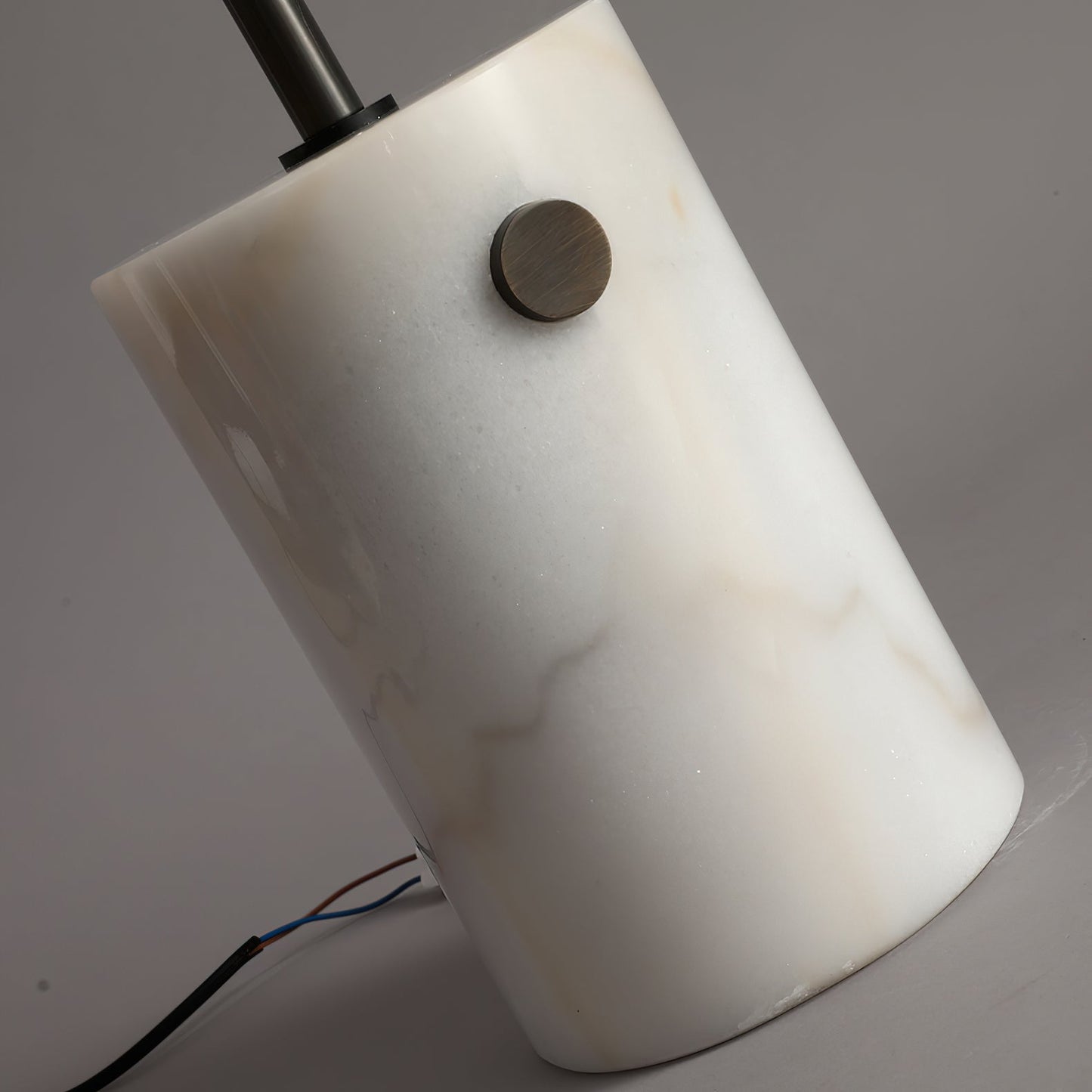 Stone and Brass Column Floor Lamp