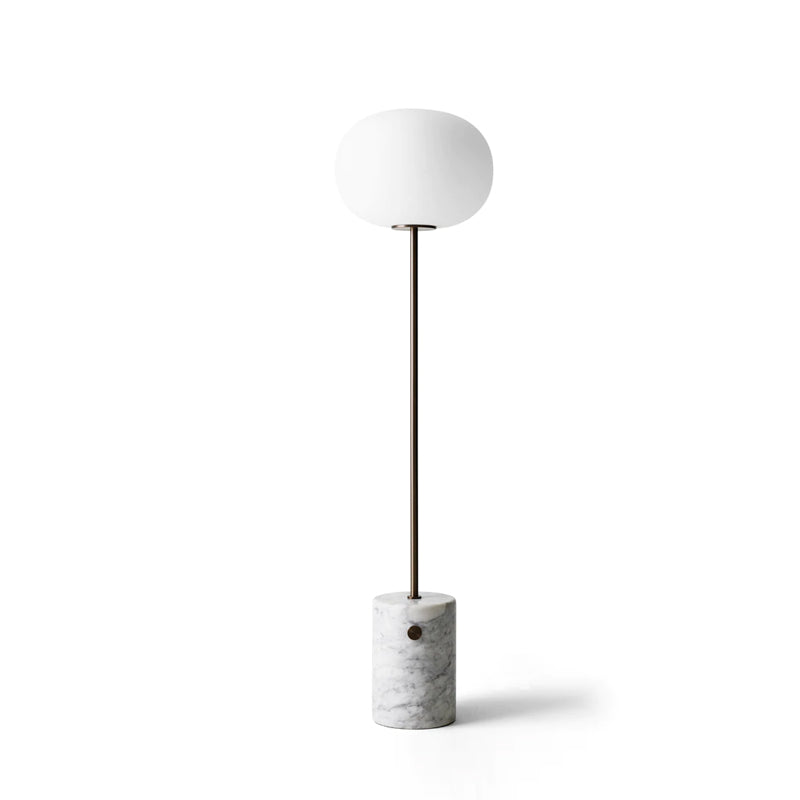 Stone and Brass Column Floor Lamp
