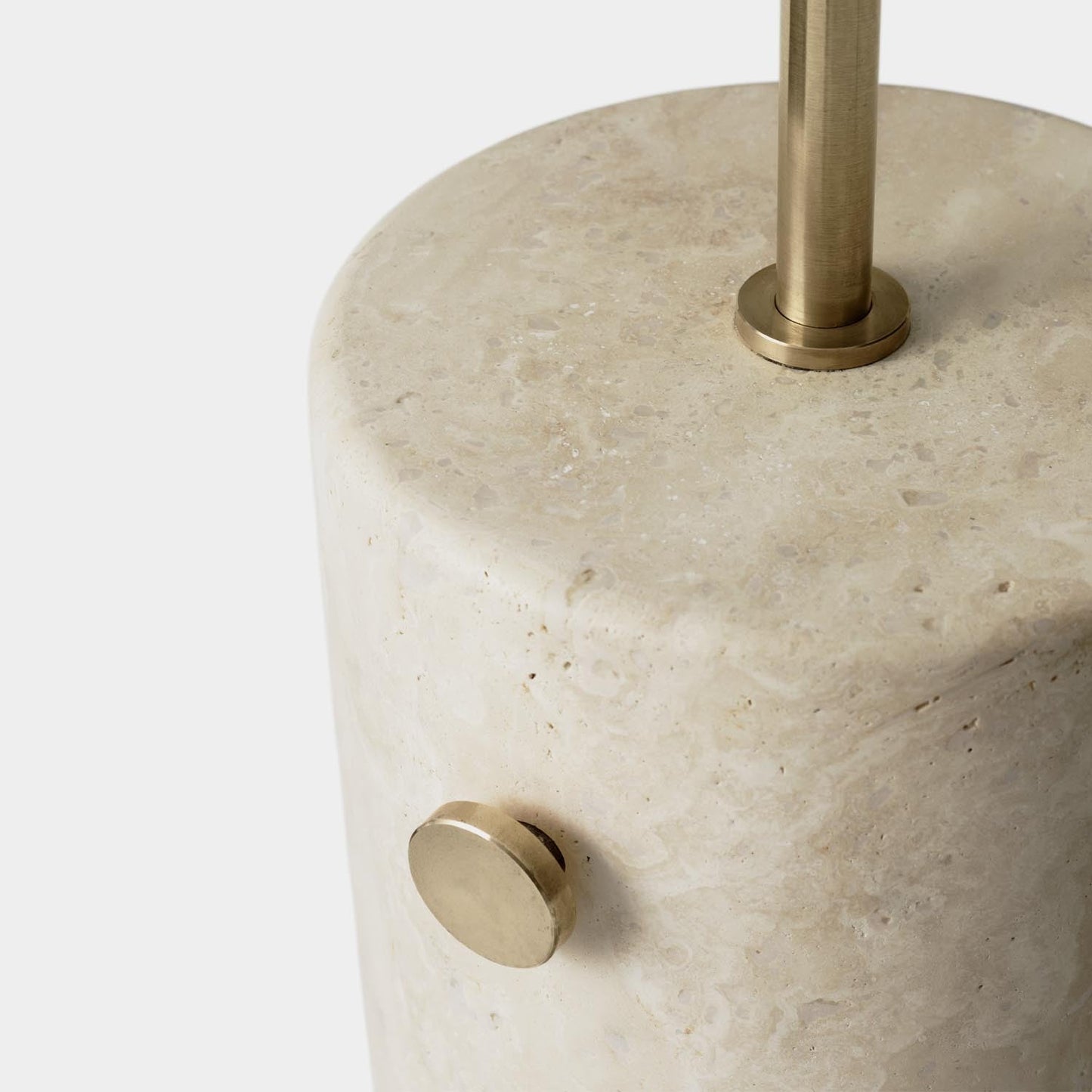 Stone and Brass Column Floor Lamp