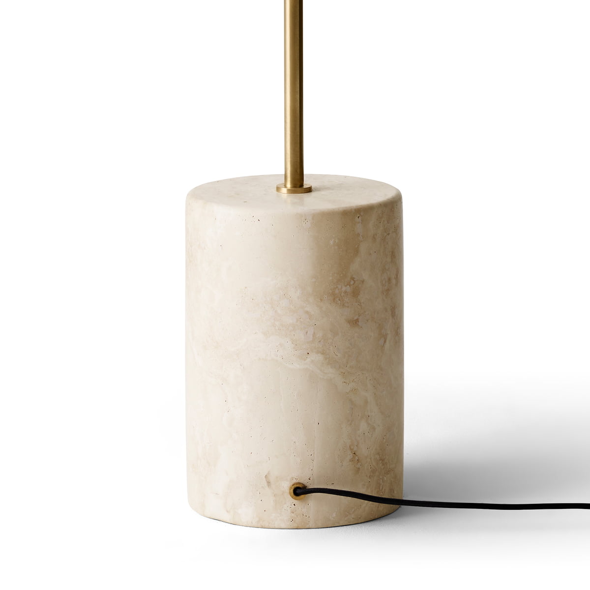 Stone and Brass Column Floor Lamp