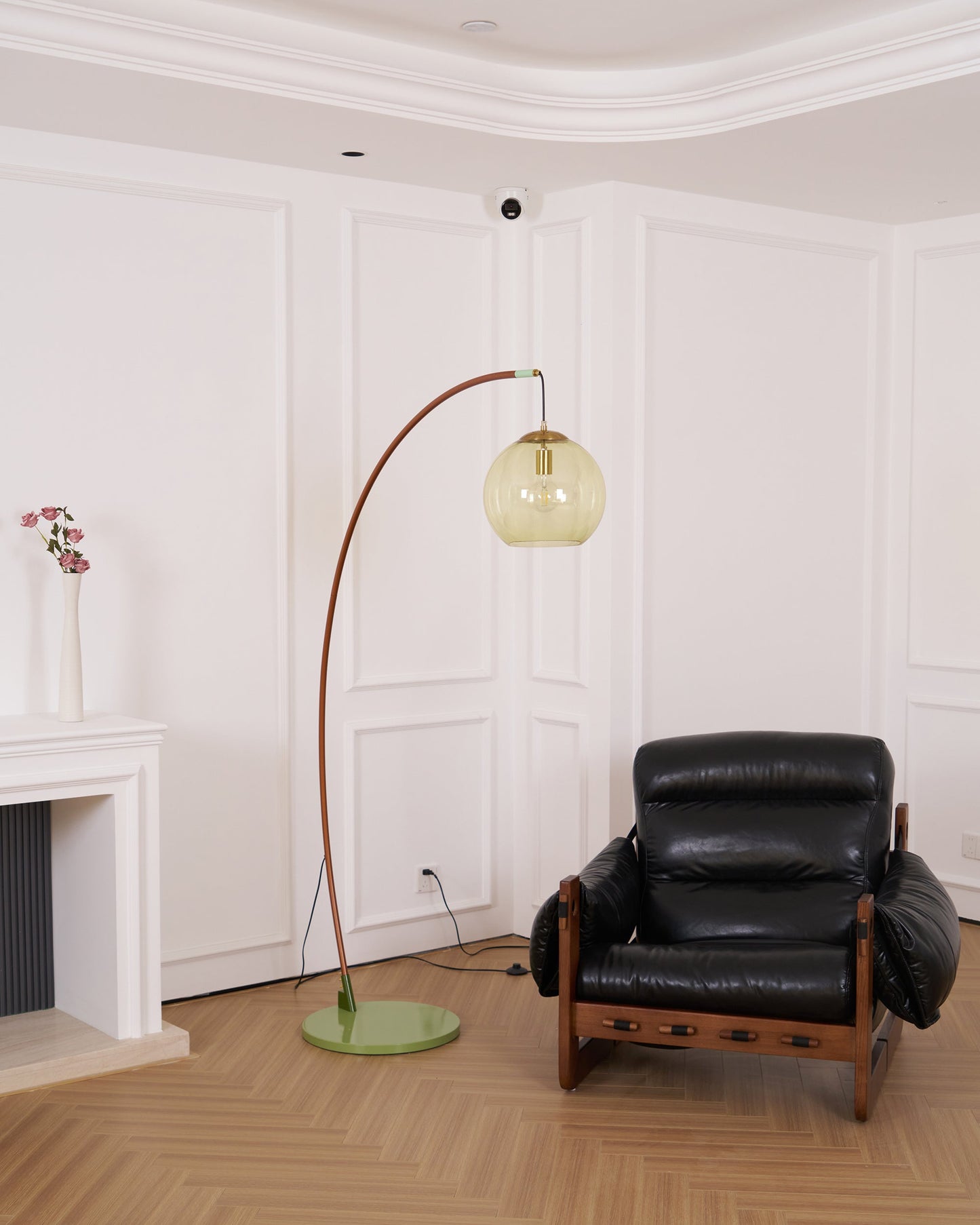 Drum Shade Arc Floor Lamp