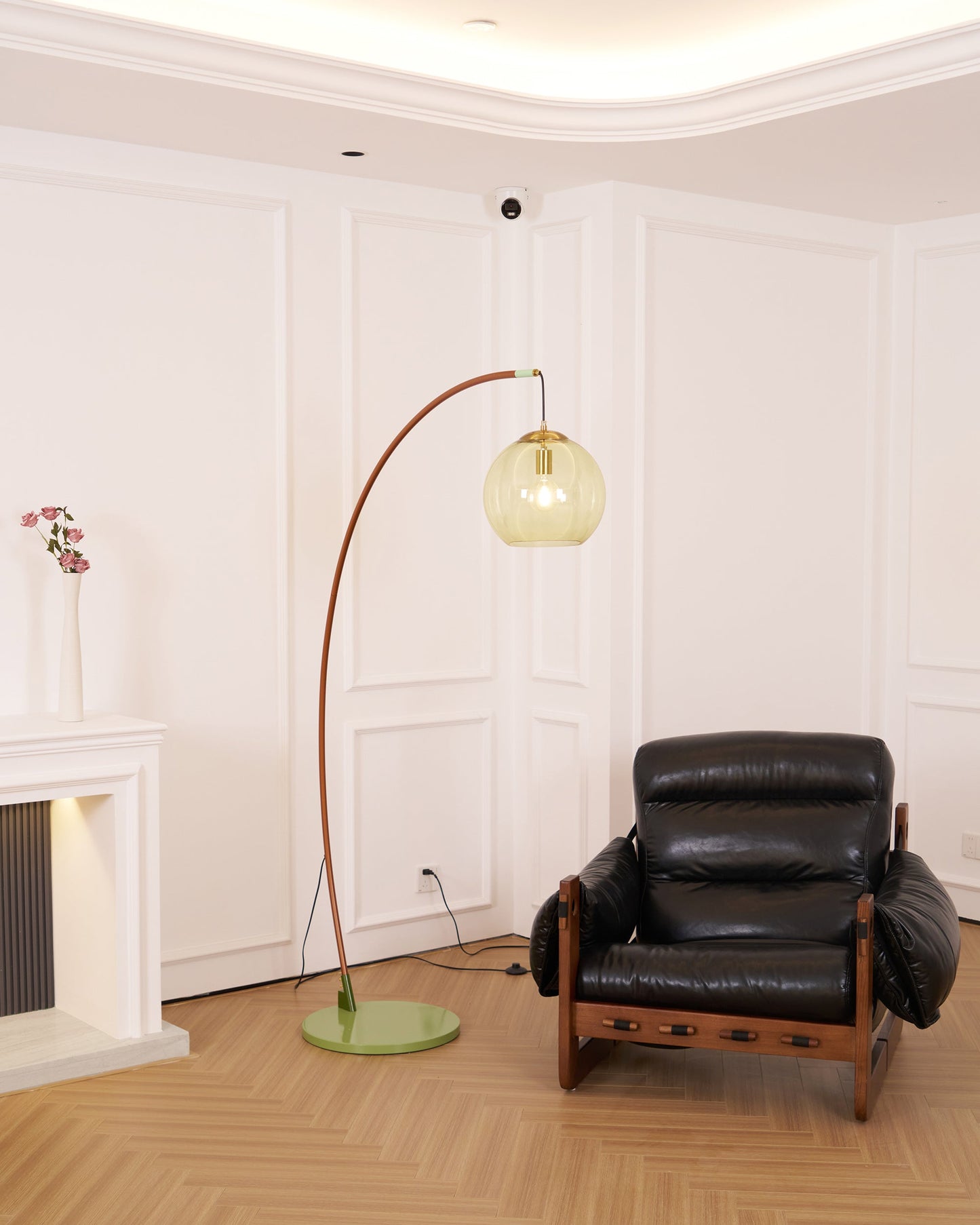 Drum Shade Arc Floor Lamp
