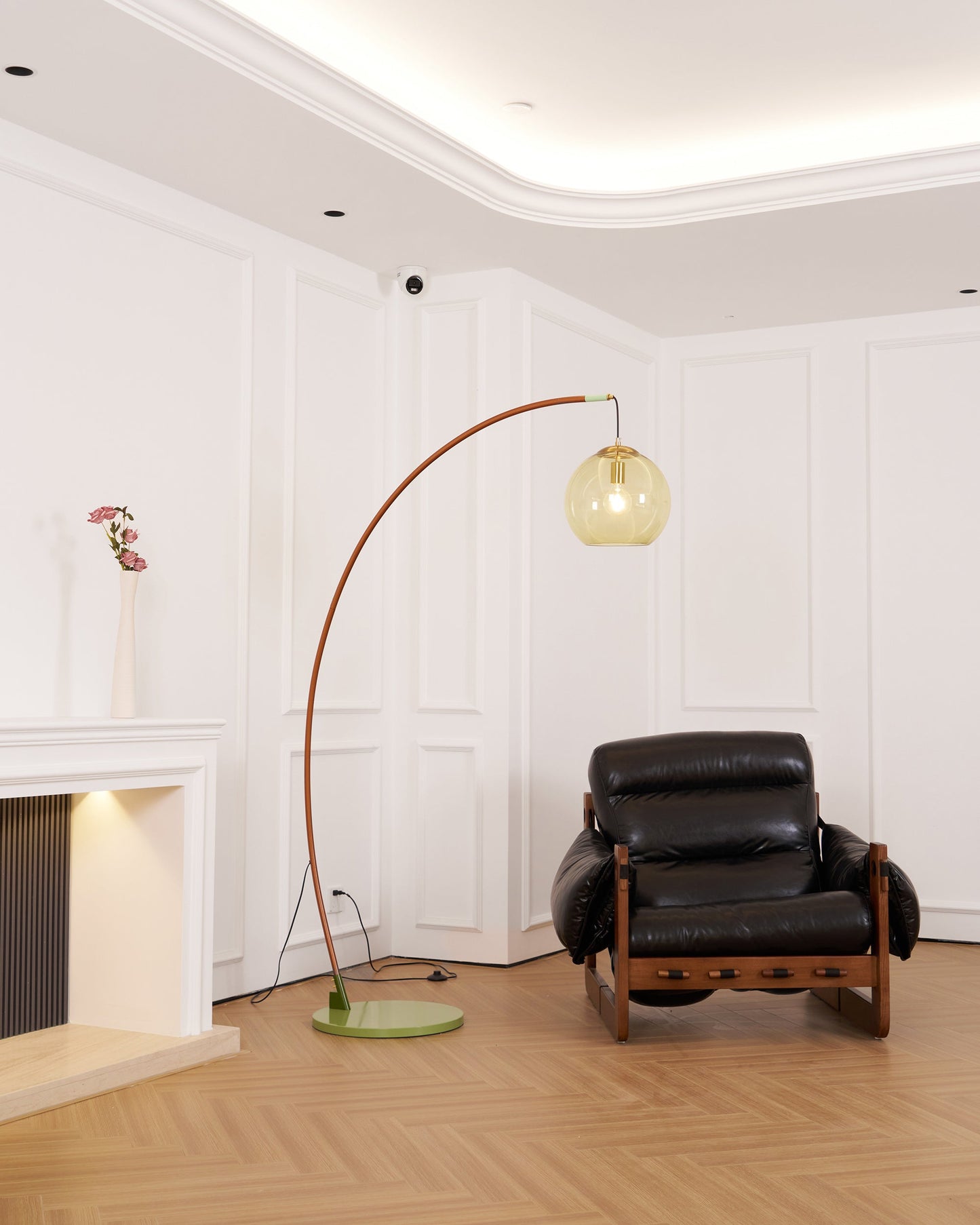 Drum Shade Arc Floor Lamp